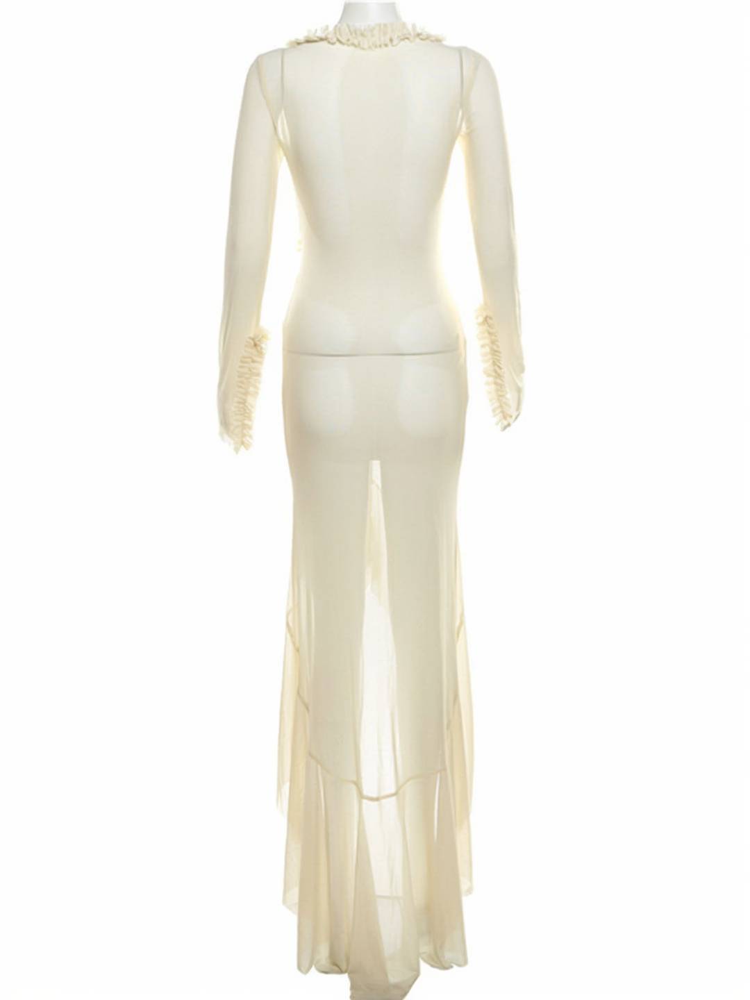 Abito da spiaggia da donna Kayliegh - Abito lungo aderente con scollo a V, spacco e maniche divise Boho
