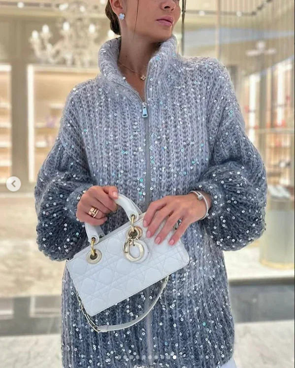 Cardigan Sol da donna – Elegante, comodo e sofisticato cardigan con paillettes