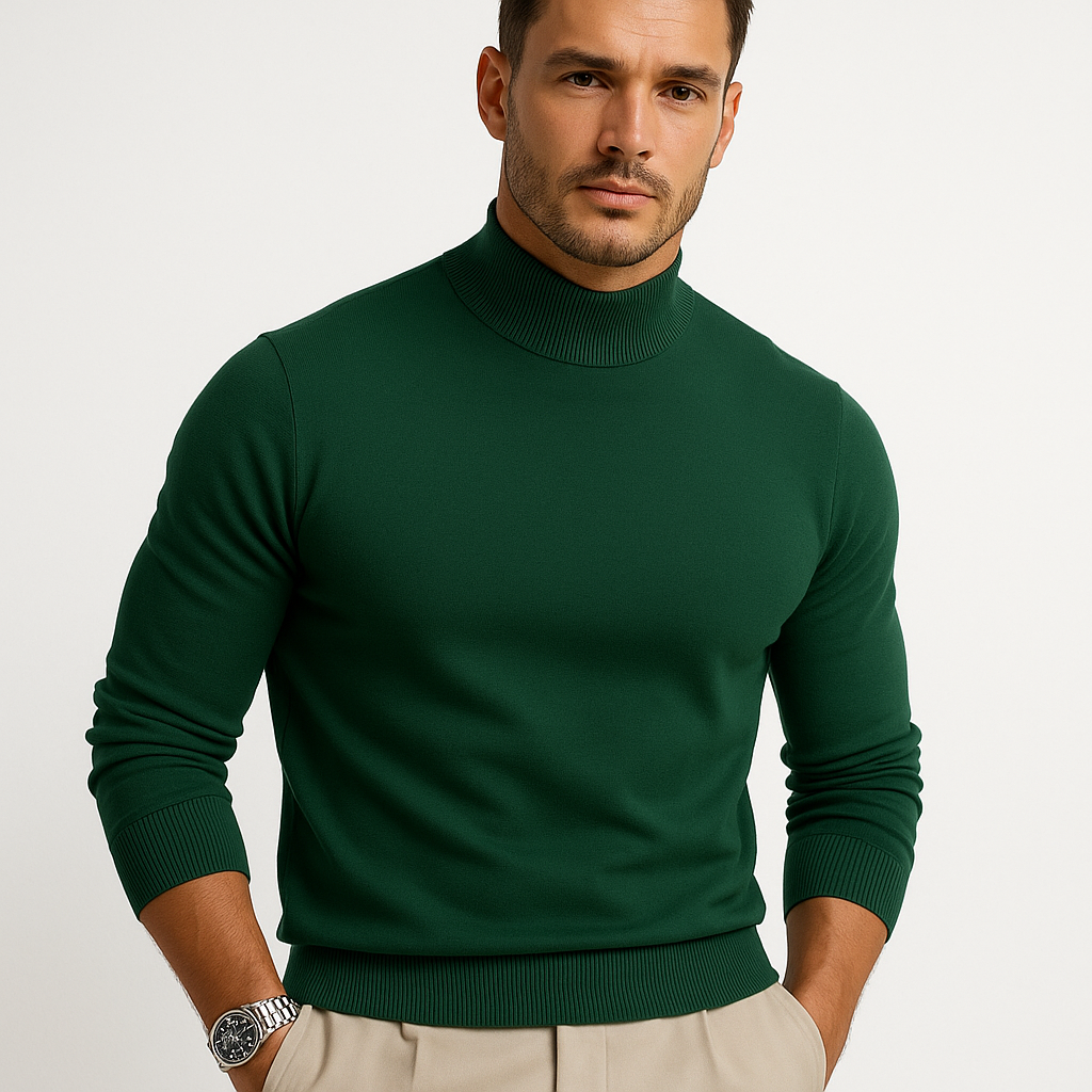 Leonardo Suéter de Cuello Alto para Hombre – Tejido Suave Premium con Estilo Moderno y Elegante
