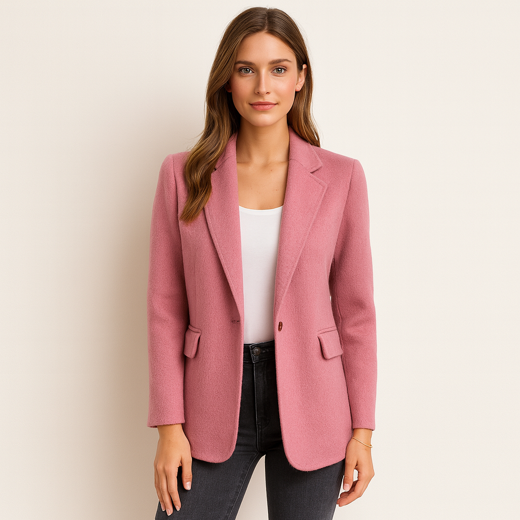 Valentina Women's Coat – Long Warm Elegant Modern Cut Mixed Wool Coat