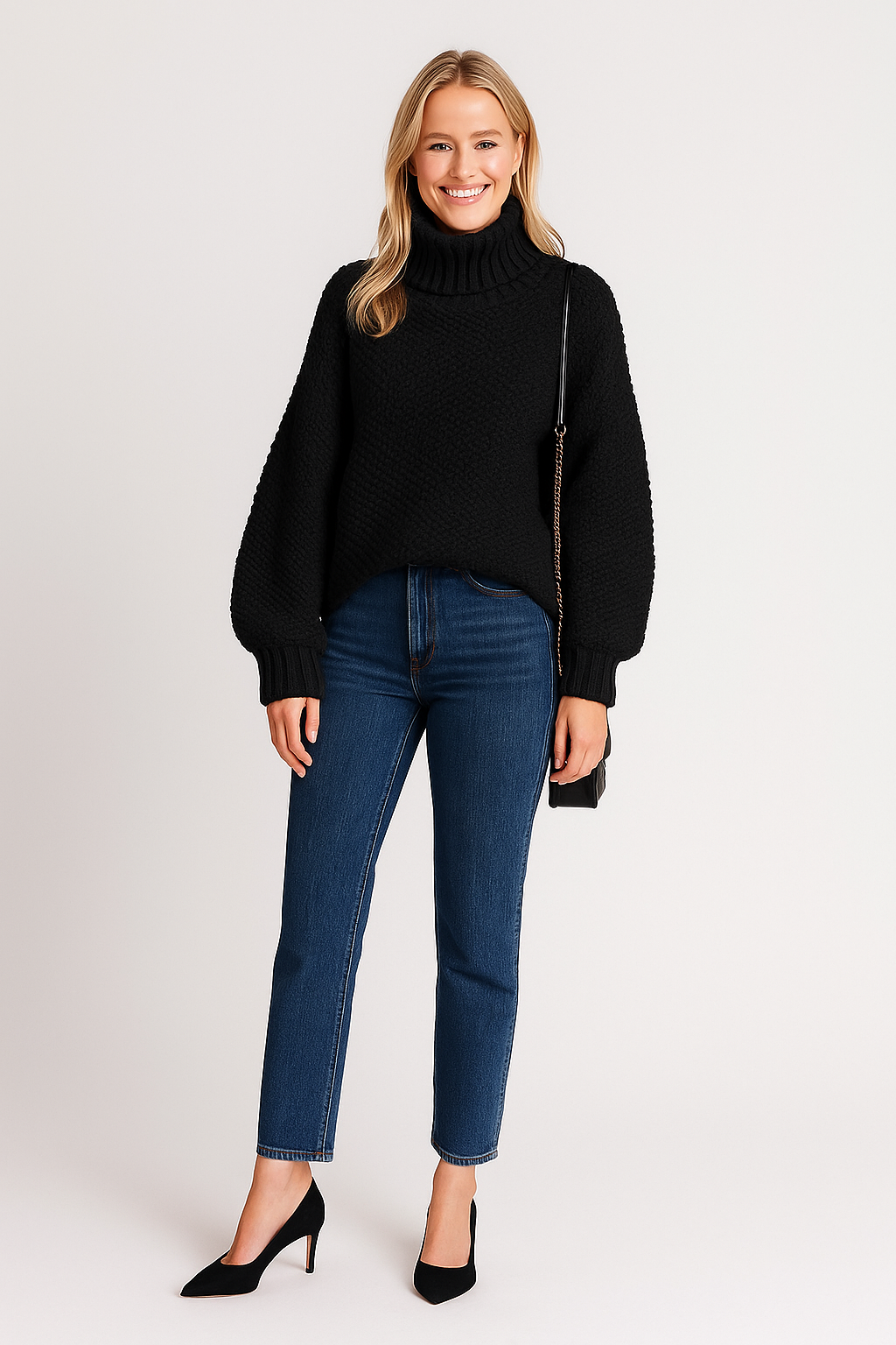 Ember Πουλόβερ με Ριμπ Λαιμόκοψη για Γυναίκες – Ζεστό και Κομψό Πλεκτό Κανονική Γραμμή με Μακριά Μανίκια