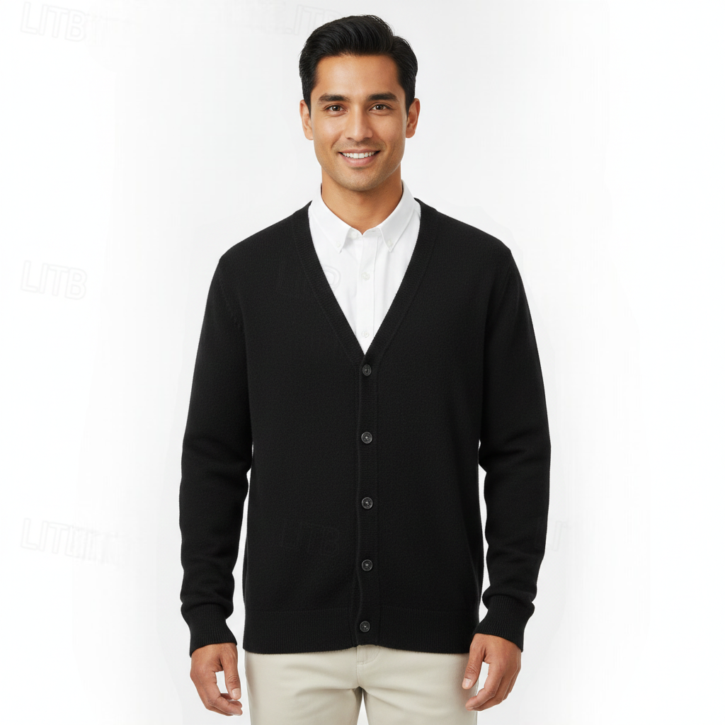Cliff Cardigan Heren V-hals – Met knopen, Regular fit & Elegante klassieke stijl