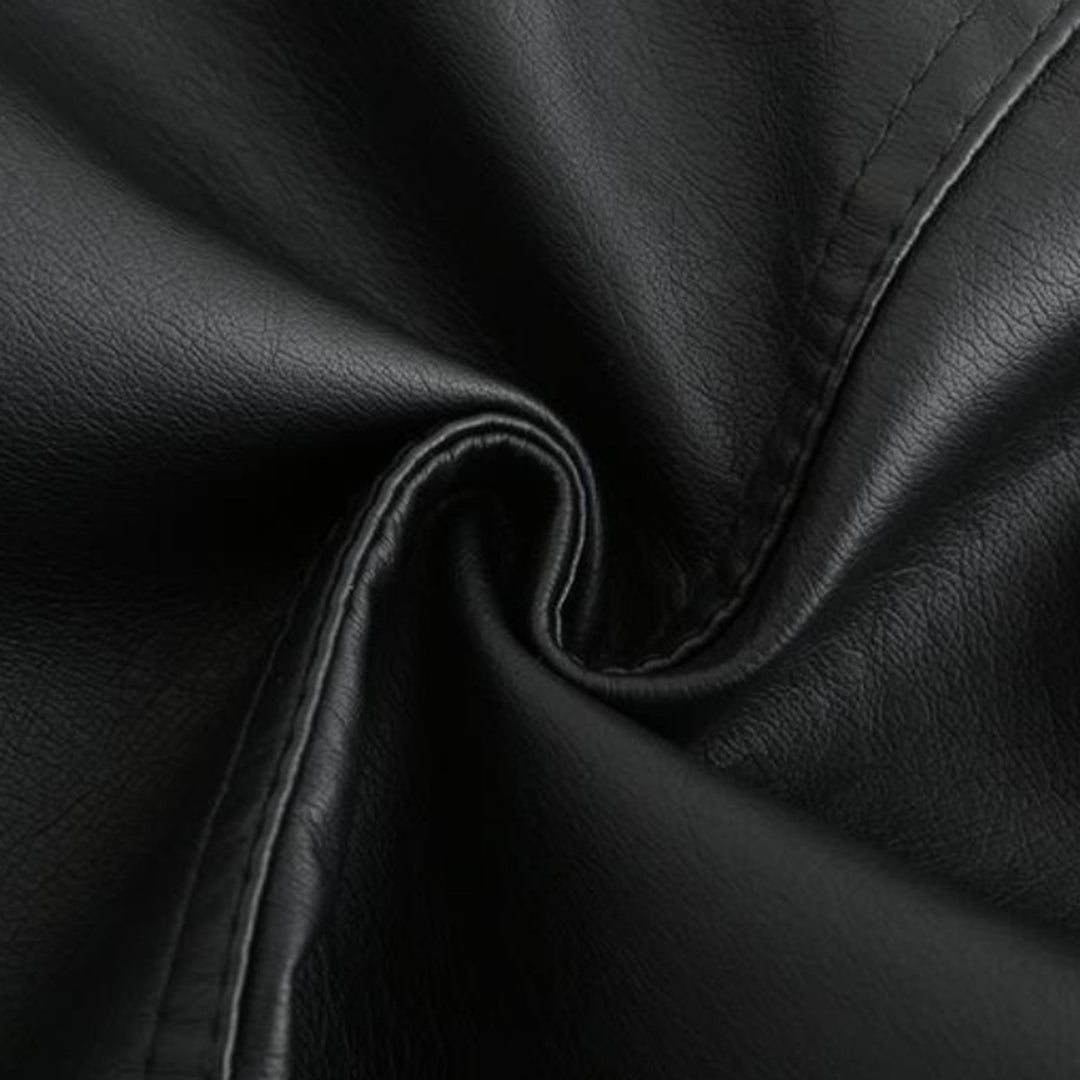 Janiyah Veste Femme en Cuir – Col Montant Chic, Fermetures Éclair & Style Moderne Élégant