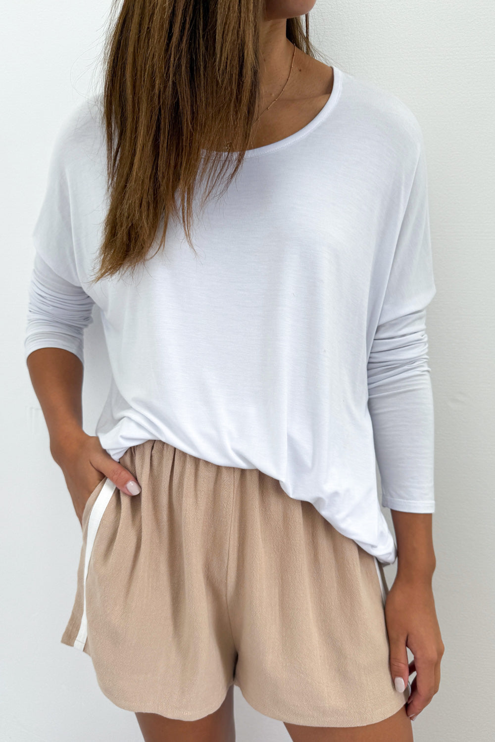 Pantaloncini in lino da donna Courtney – Pantaloncini estivi traspiranti con elastico in vita e vestibilità ampia