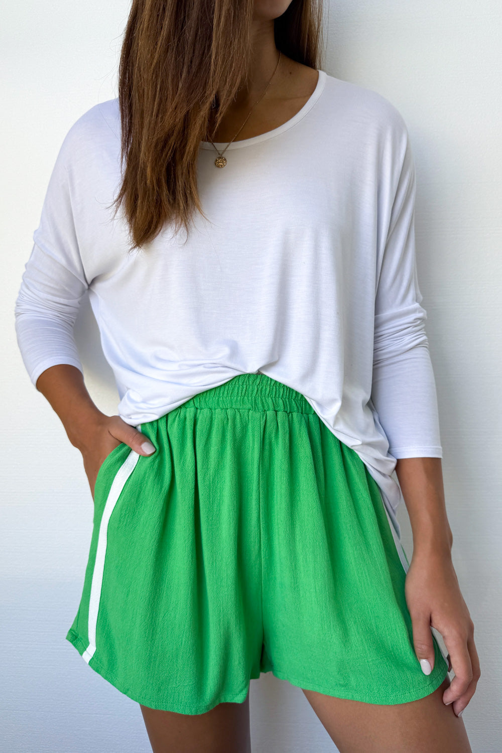 Pantaloncini in lino da donna Courtney – Pantaloncini estivi traspiranti con elastico in vita e vestibilità ampia