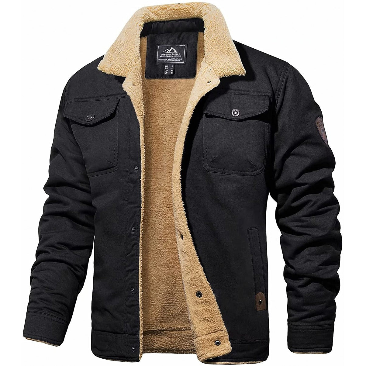 Henri Veste Homme Hiver – Blouson Chaud avec Doublure Sherpa & Col en Fausse Fourrure