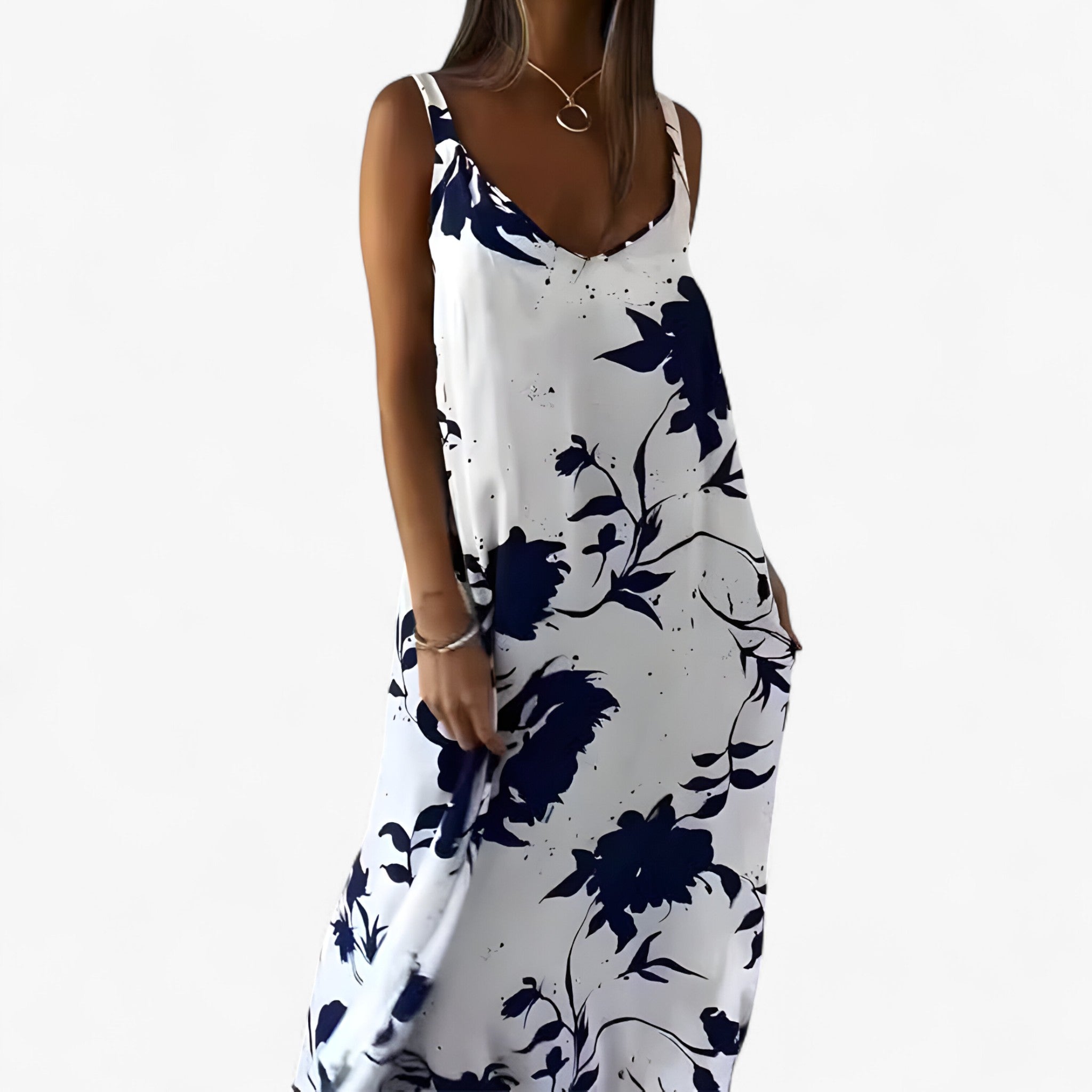 Daniela Robe Été Femme – Robe Fleurie Sans Manches en Coton Léger pour Journées Ensoleillées