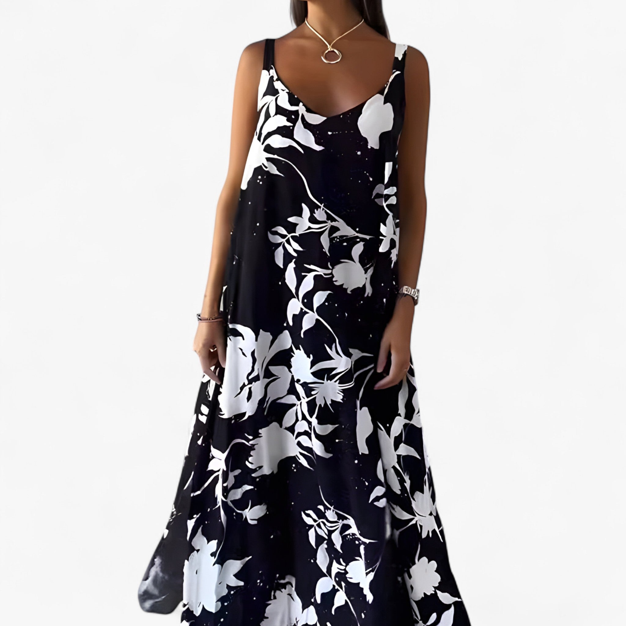 Daniela Robe Été Femme – Robe Fleurie Sans Manches en Coton Léger pour Journées Ensoleillées
