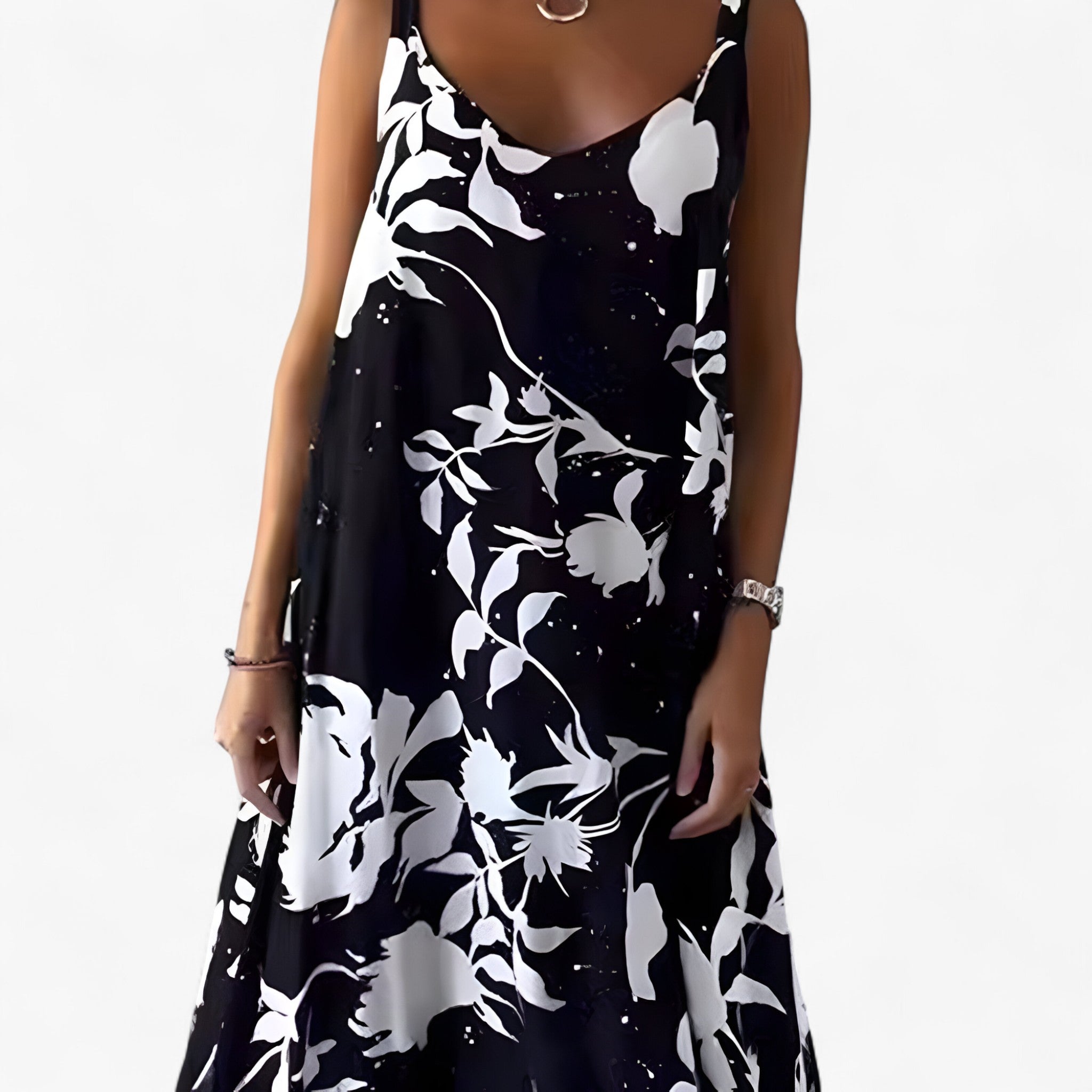 Daniela Robe Été Femme – Robe Fleurie Sans Manches en Coton Léger pour Journées Ensoleillées