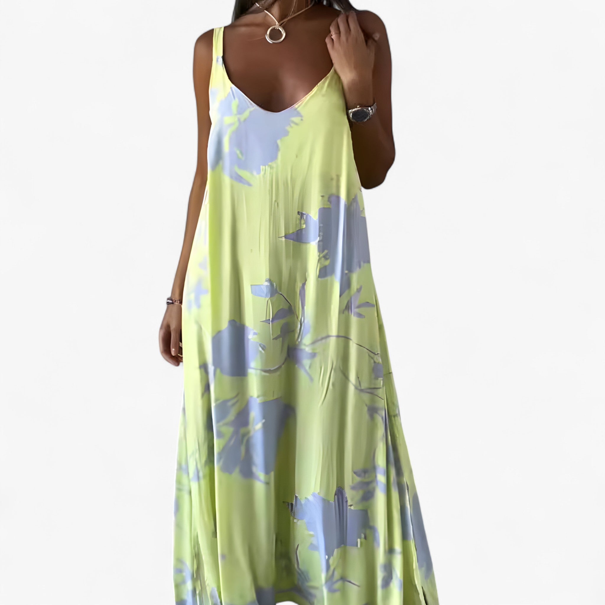 Daniela Robe Été Femme – Robe Fleurie Sans Manches en Coton Léger pour Journées Ensoleillées