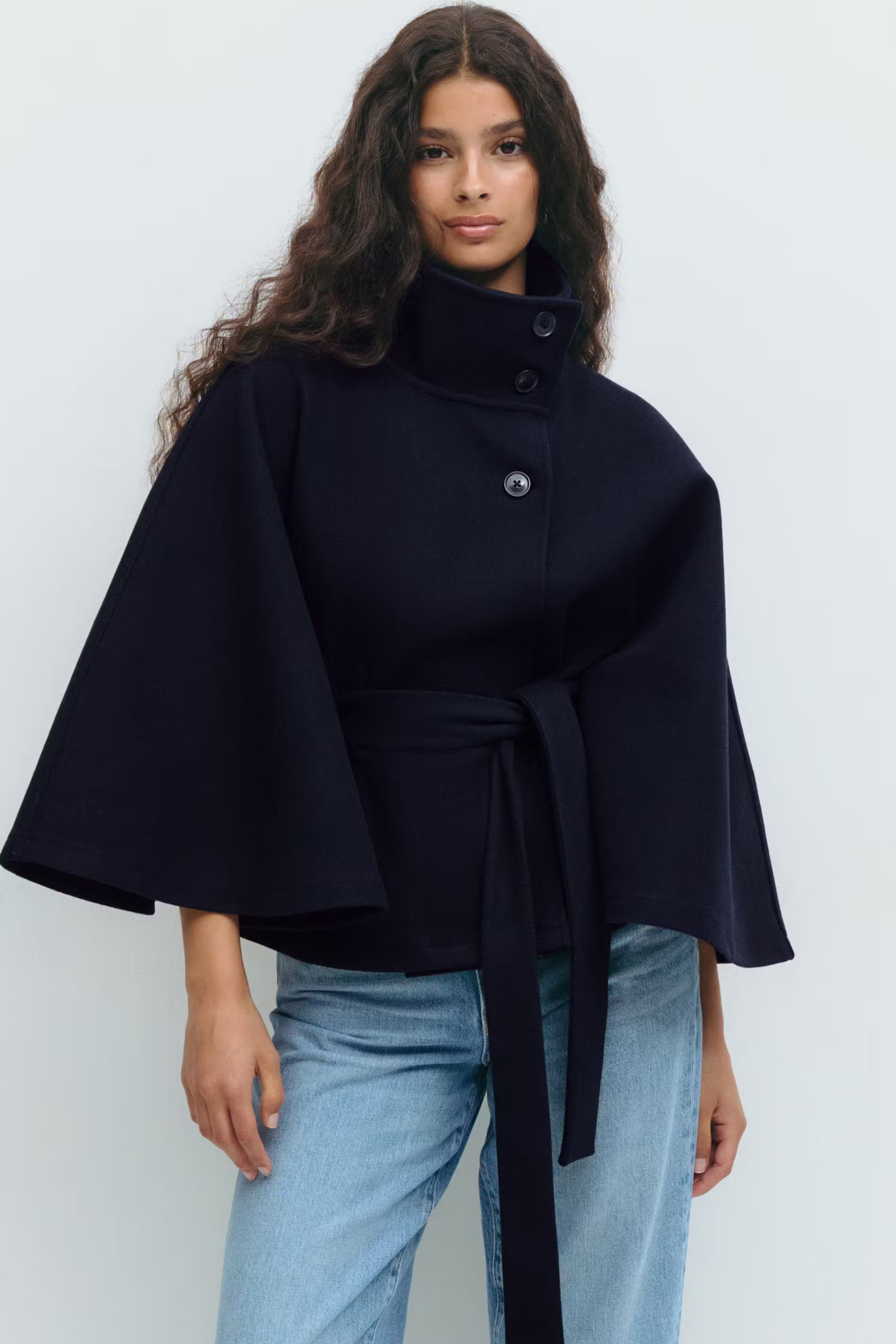 Lilia Milano Veste Femme à Manches Chauve-Souris – Manteau Épais en Polyester Chaud au Design Moderne Élégant