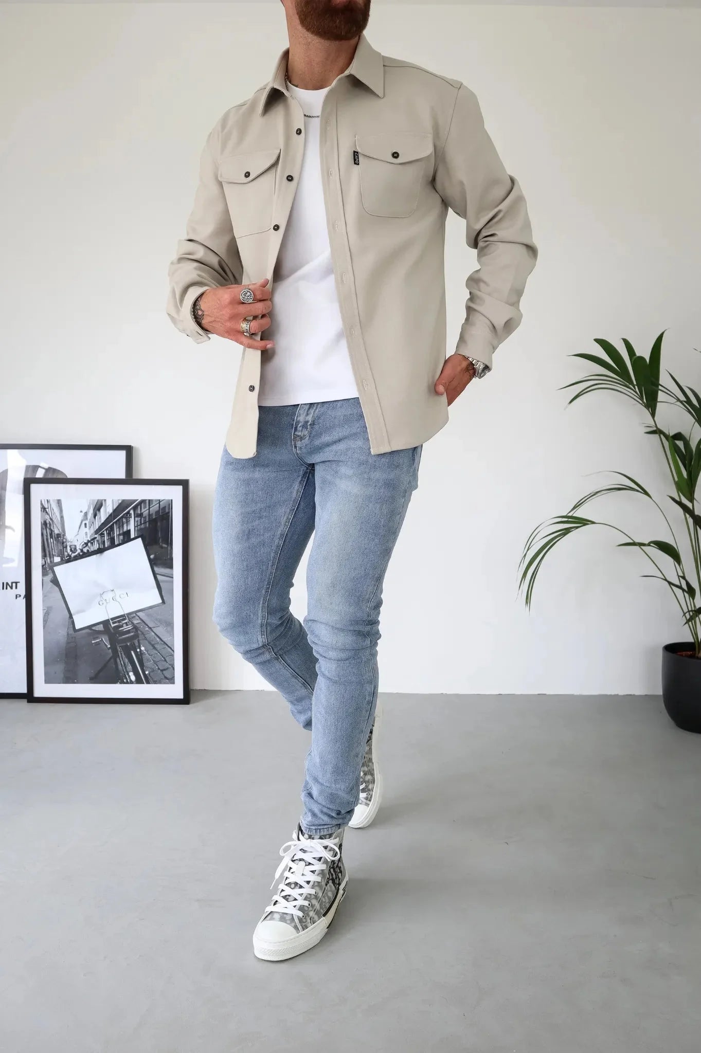 Dave Surchemise Homme – Veste Printemps Légère au Style Moderne avec Coupe Élégante