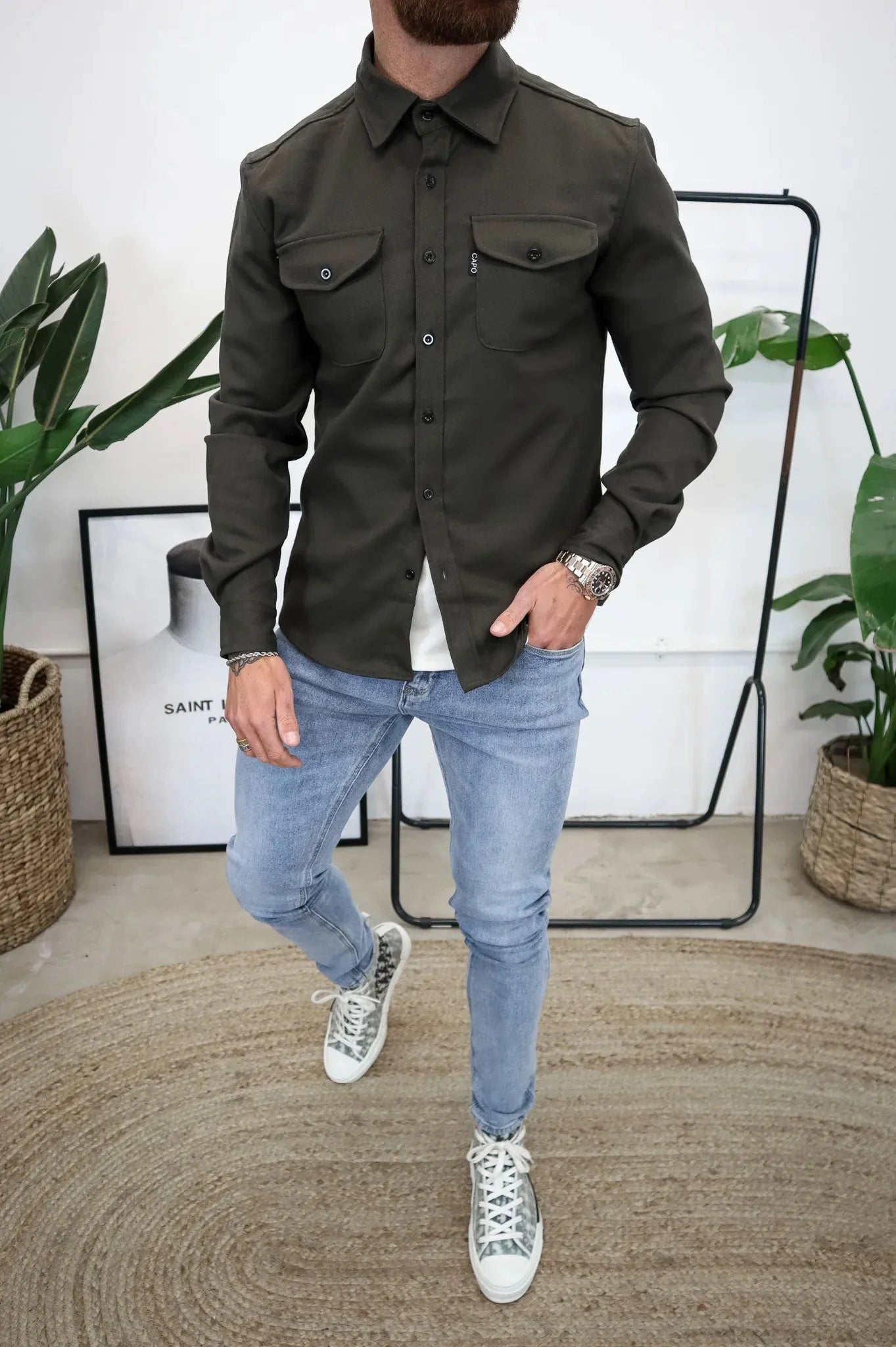 Dave Surchemise Homme – Veste Printemps Légère au Style Moderne avec Coupe Élégante