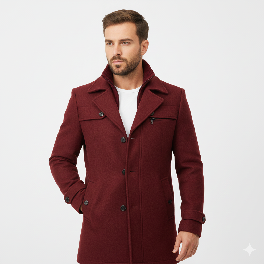 Edwin Manteau Homme – Pardessus Slim Fit Double Boutonnage avec Col Classique