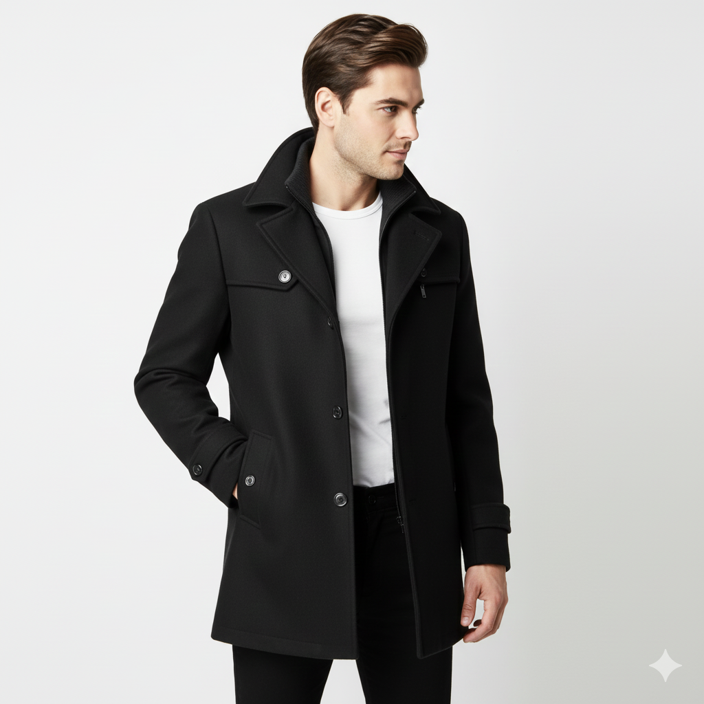 Edwin Manteau Homme – Pardessus Slim Fit Double Boutonnage avec Col Classique