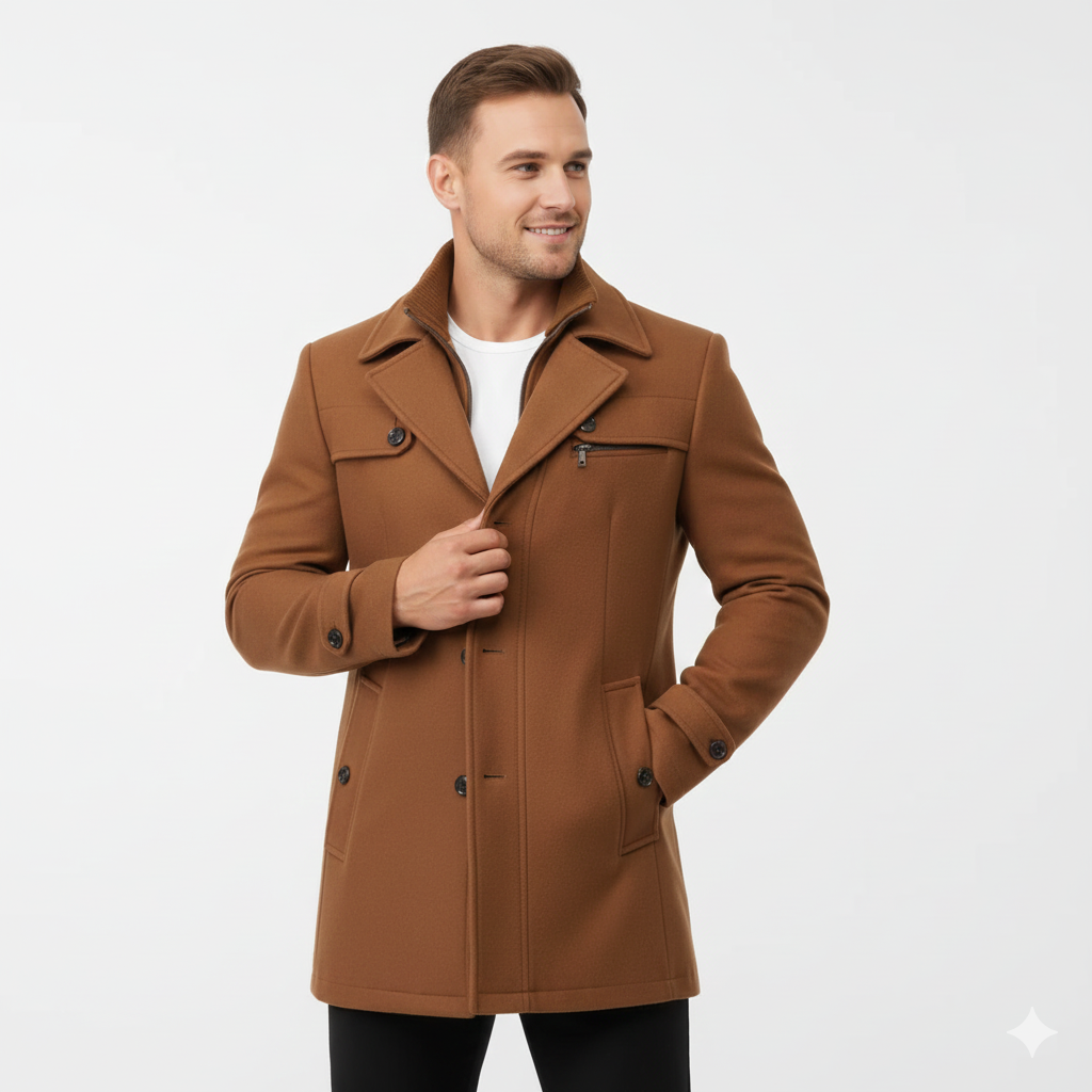 Edwin Manteau Homme – Pardessus Slim Fit Double Boutonnage avec Col Classique