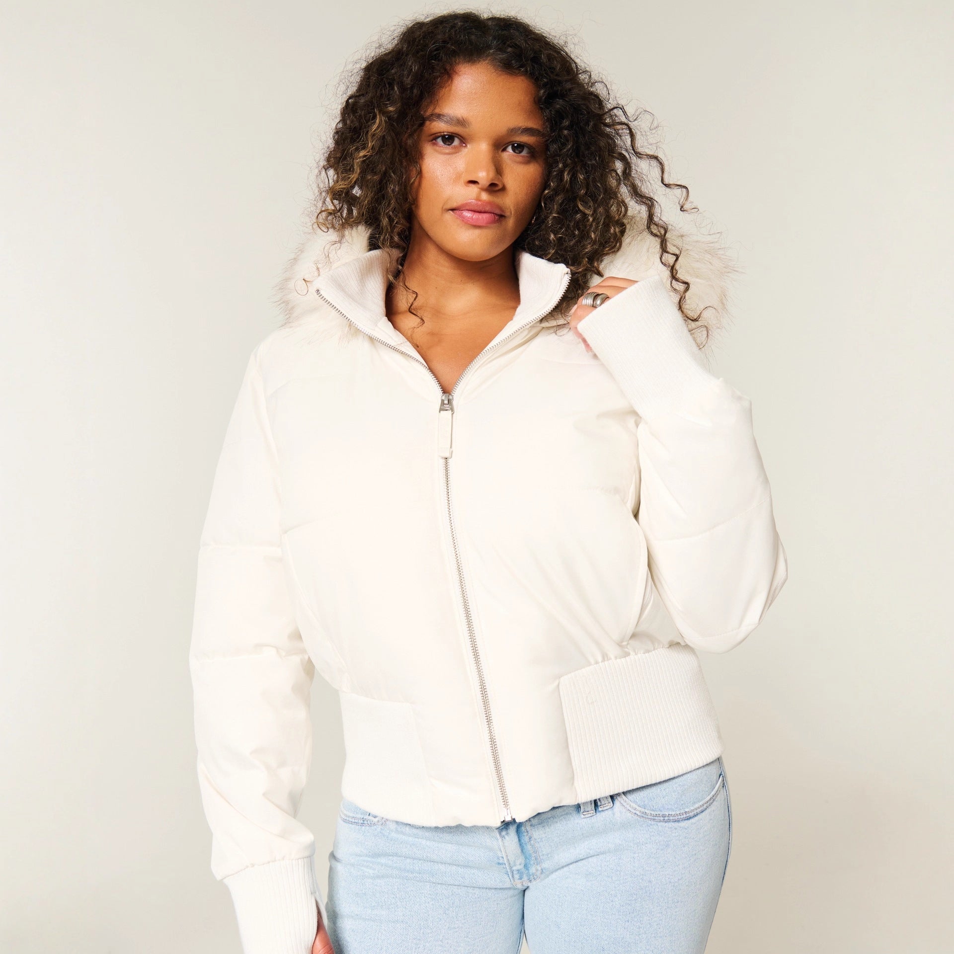 Helena Manteau Hiver Femme – Veste Chaude avec Capuche Amovible et Col Fourrure Élégant