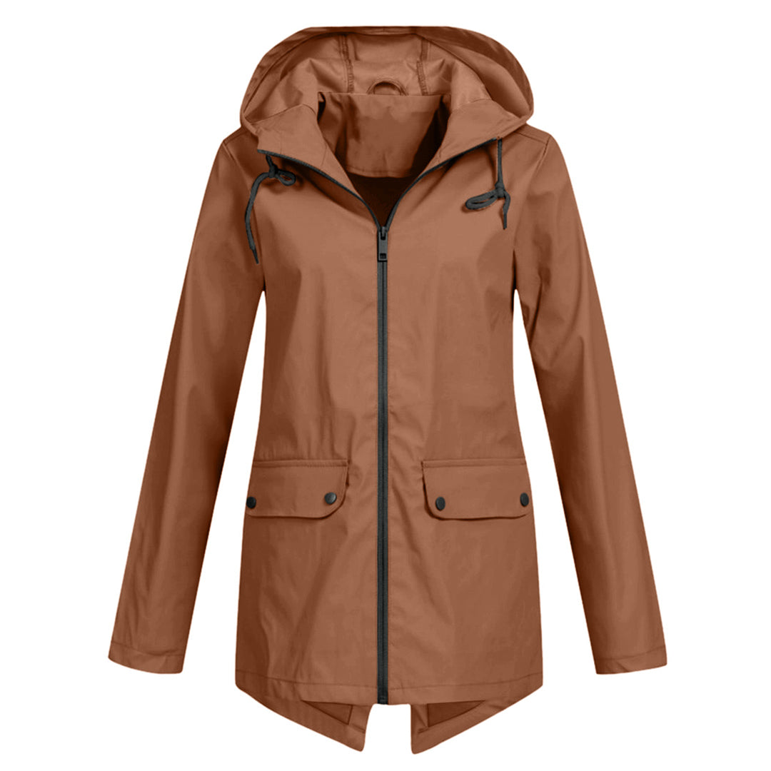 Daphne Manteau Long Femme Imperméable – Léger avec Capuche Ajustable pour la Pluie