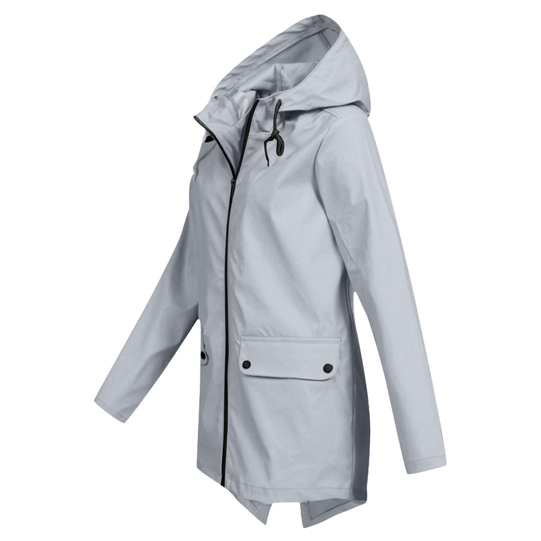Daphne Manteau Long Femme Imperméable – Léger avec Capuche Ajustable pour la Pluie