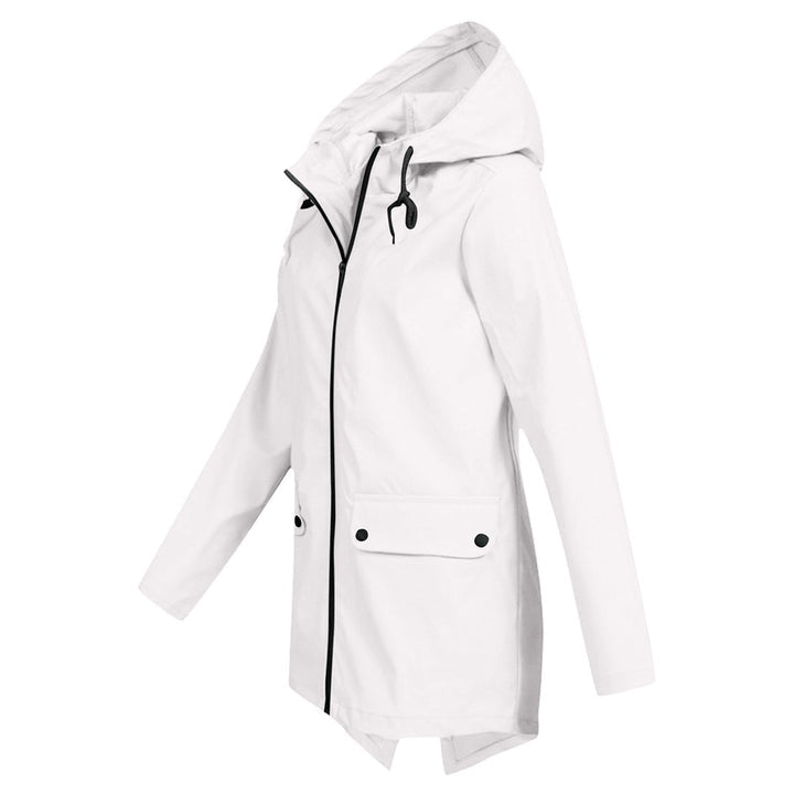 Daphne Manteau Long Femme Imperméable – Léger avec Capuche Ajustable pour la Pluie