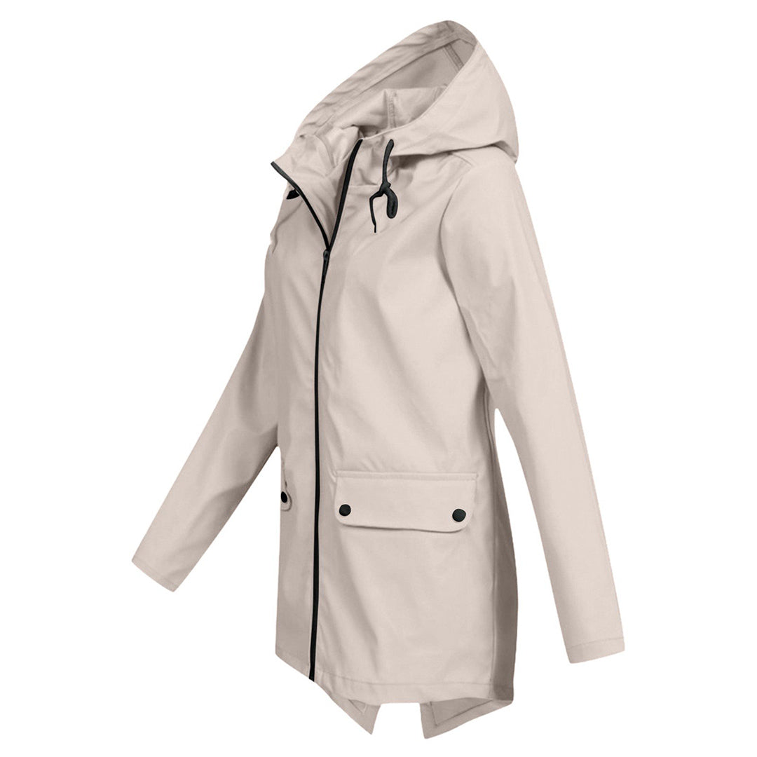 Daphne Manteau Long Femme Imperméable – Léger avec Capuche Ajustable pour la Pluie