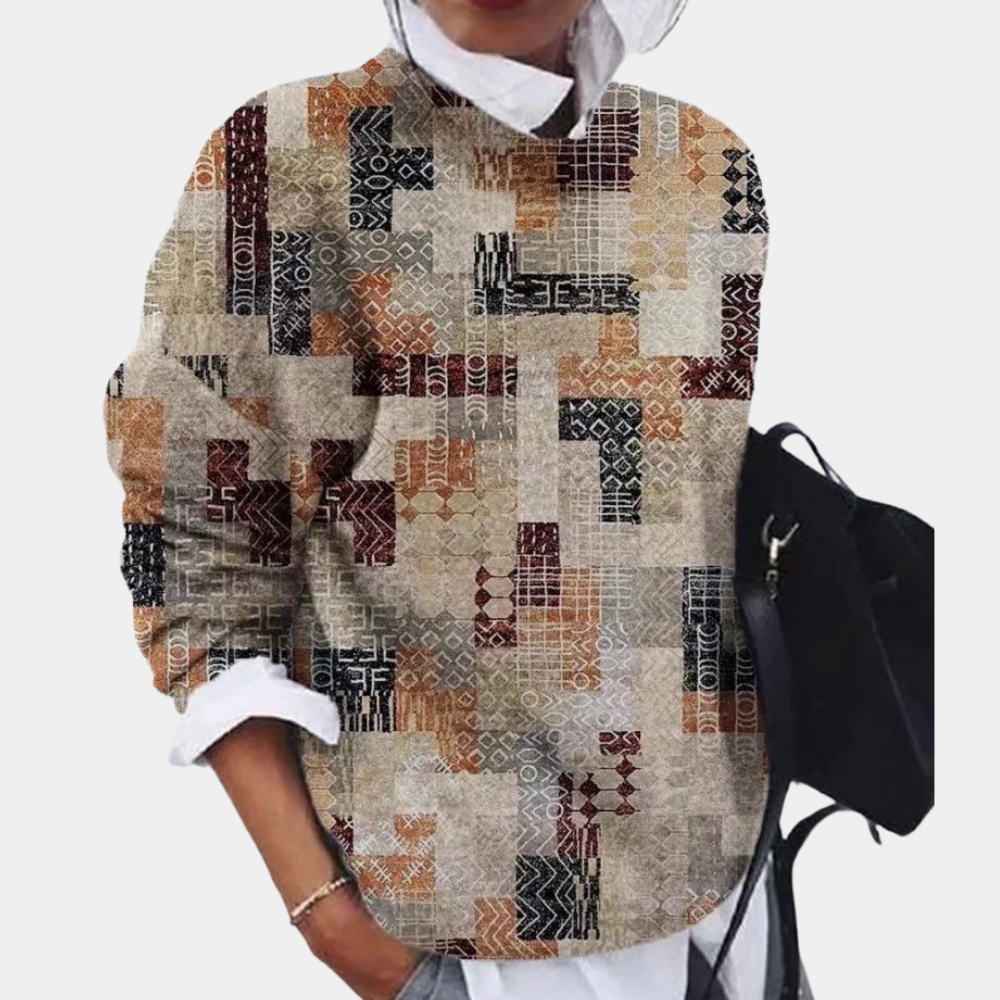 Elle Πουλόβερ με Γραφικό Σχέδιο σε Πλεκτό για Γυναίκες – Χαλαρή Εφαρμογή, Ελαφρύ σε Μαλακό και Αναπνέον Υλικό