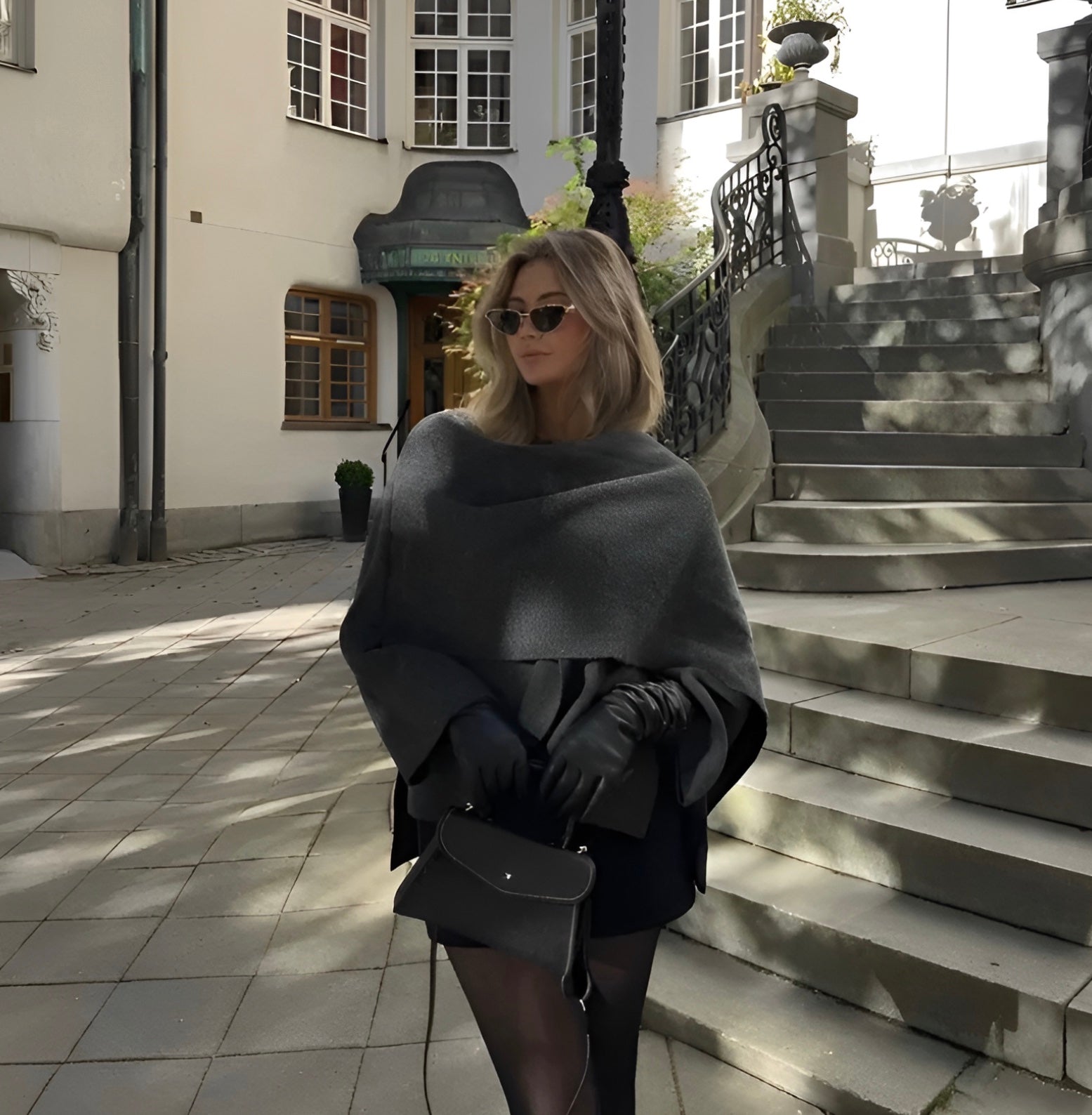 Emma Poncho Femme – Asymétrique en Laine, Élégant & Idéal pour la Chaleur Hivernale