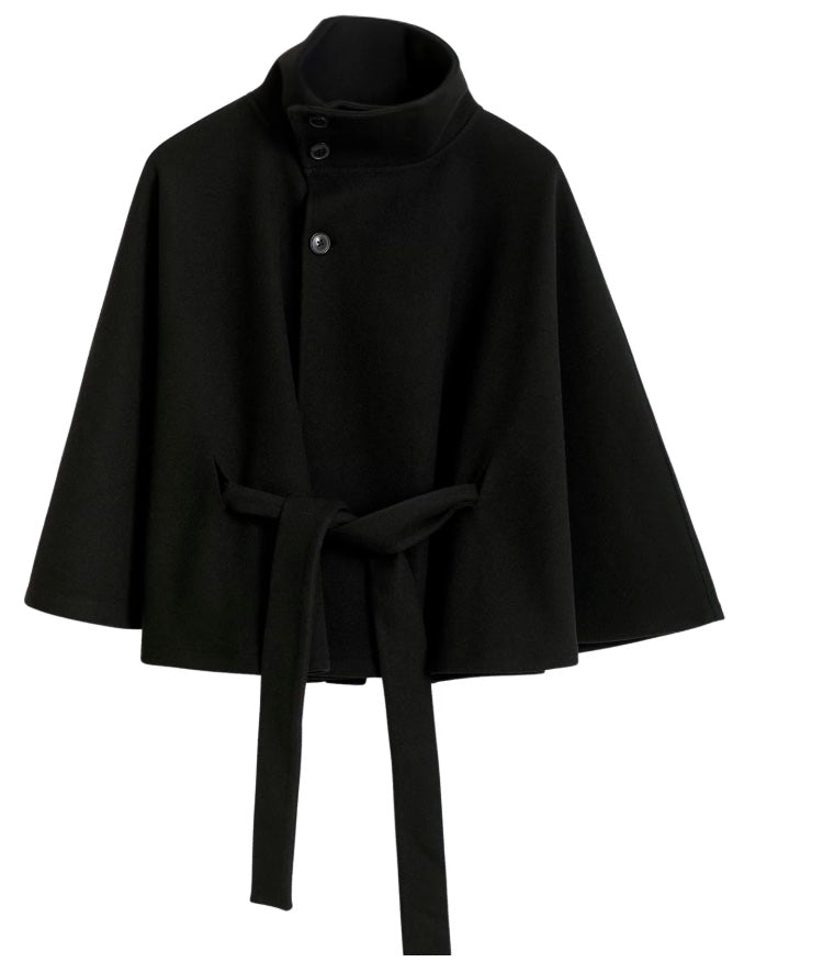 Cappotto in lana da donna Ivanna – Elegante collo alto con cintura rimovibile e vestibilità comoda