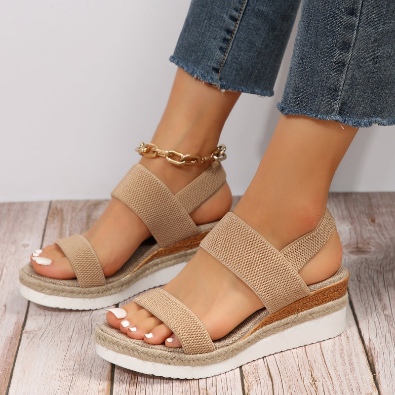 Sandali con plateau da donna Anna - Cinturini elastici e comodi sandali estivi con un look elegante