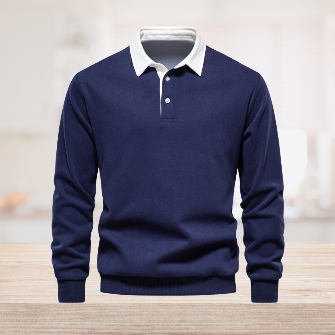 Hugo Pull Polo Homme – Sweat à Manches Longues Respirant avec Col Classique & Style Intemporel
