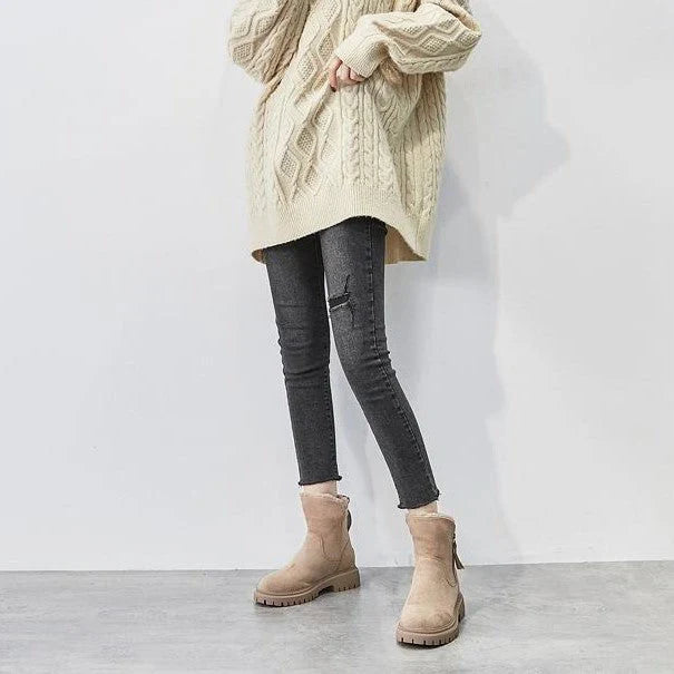 Hope Bottes d’Hiver Femme – Chaudes Bottes en Daim Doux avec Doublure Confortable & Semelle Antidérapante