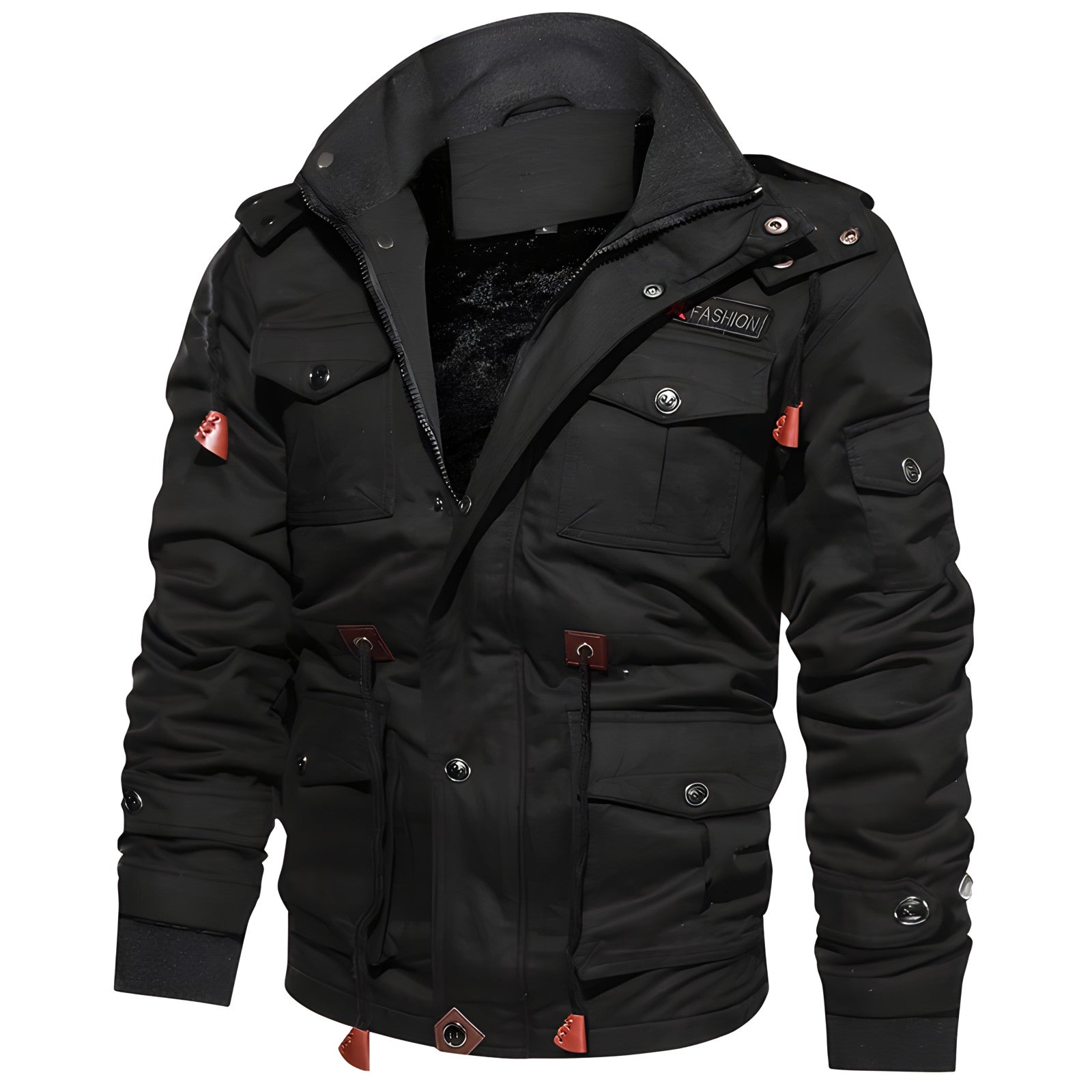 George Veste Outdoor Homme – Style Militaire avec Capuche Doublée & Multiples Poches