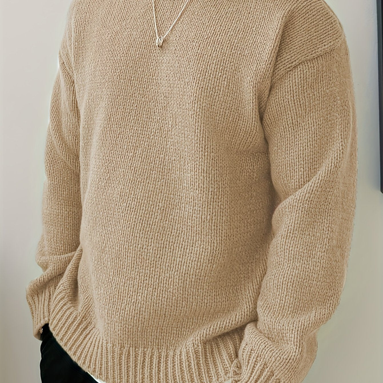 Jack Pull Tricoté Unisexe – Sweater Minimaliste Doux avec Col Rond & Confort d’Hiver