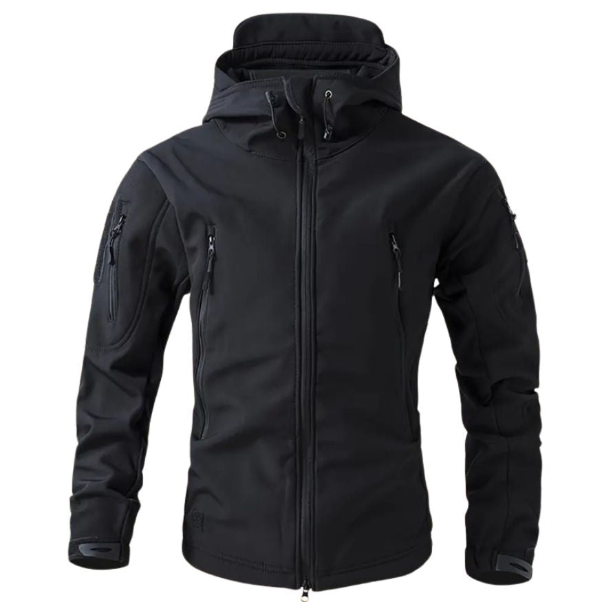 Lusian Chaqueta Softshell Hombre – Abrigo con Capucha Ajustable con Cierre de Cremallera y Bolsillos