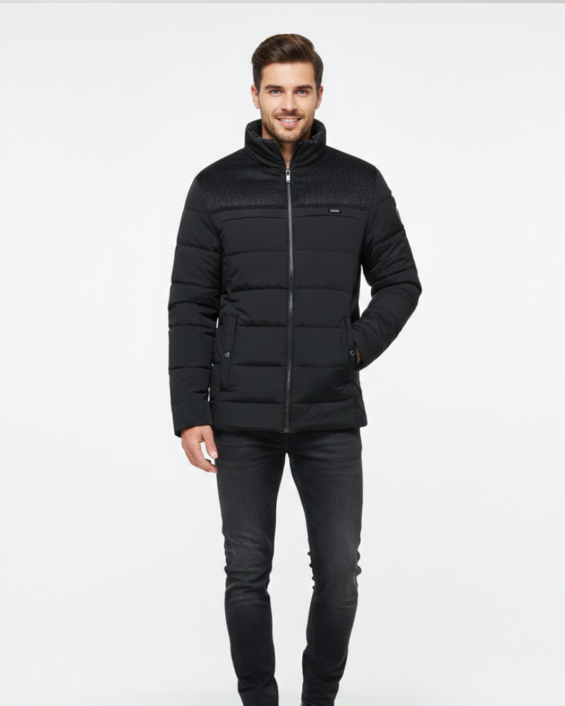 Férfi Boss Kettős Polárkabát – Meleg és Tartós, Álló Gallér és Modern Stílus