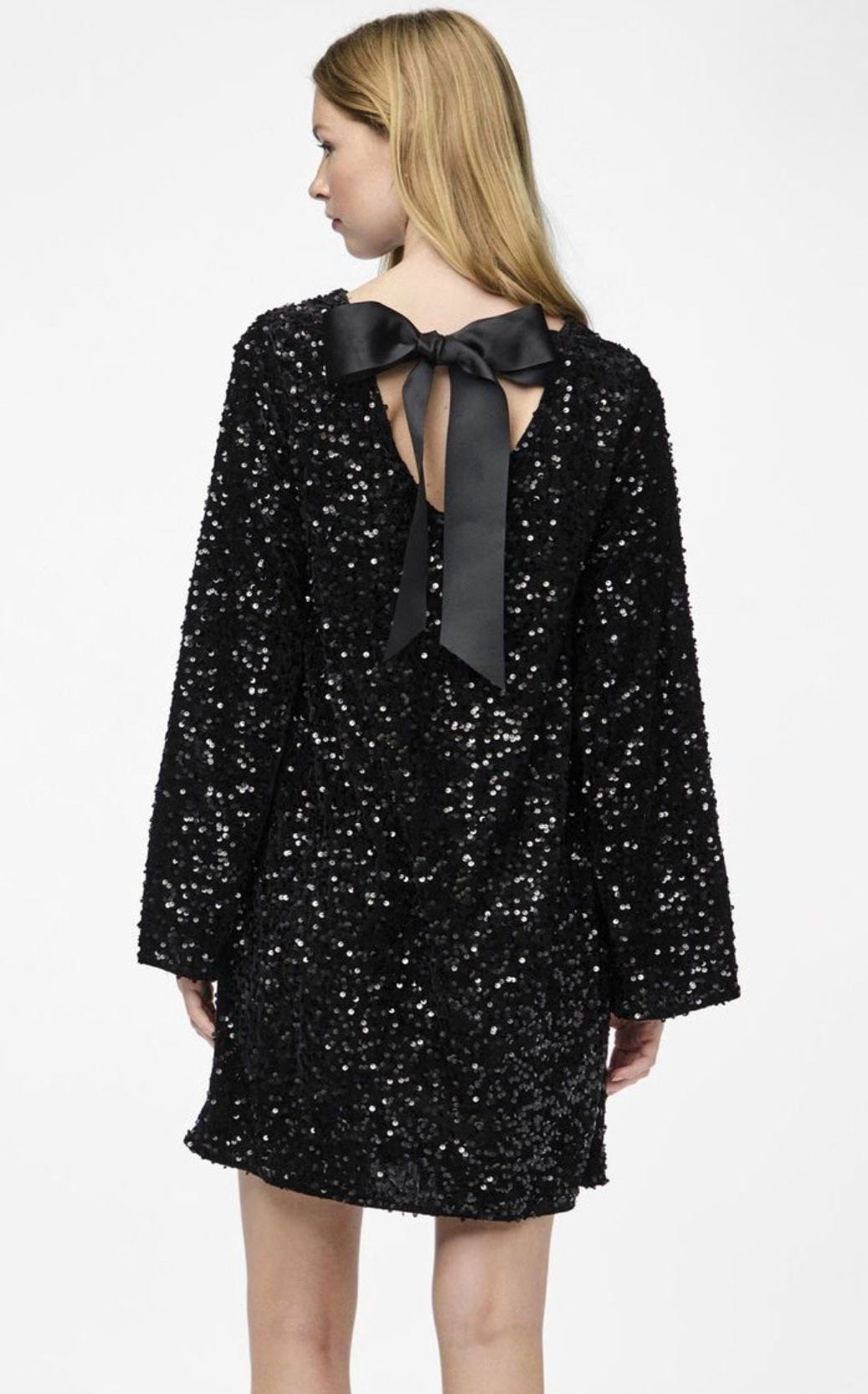 Gloria Abito da Sera Donna – Abito Elegante con Paillettes, Taglio Sagomato e Dettaglio Fiocco