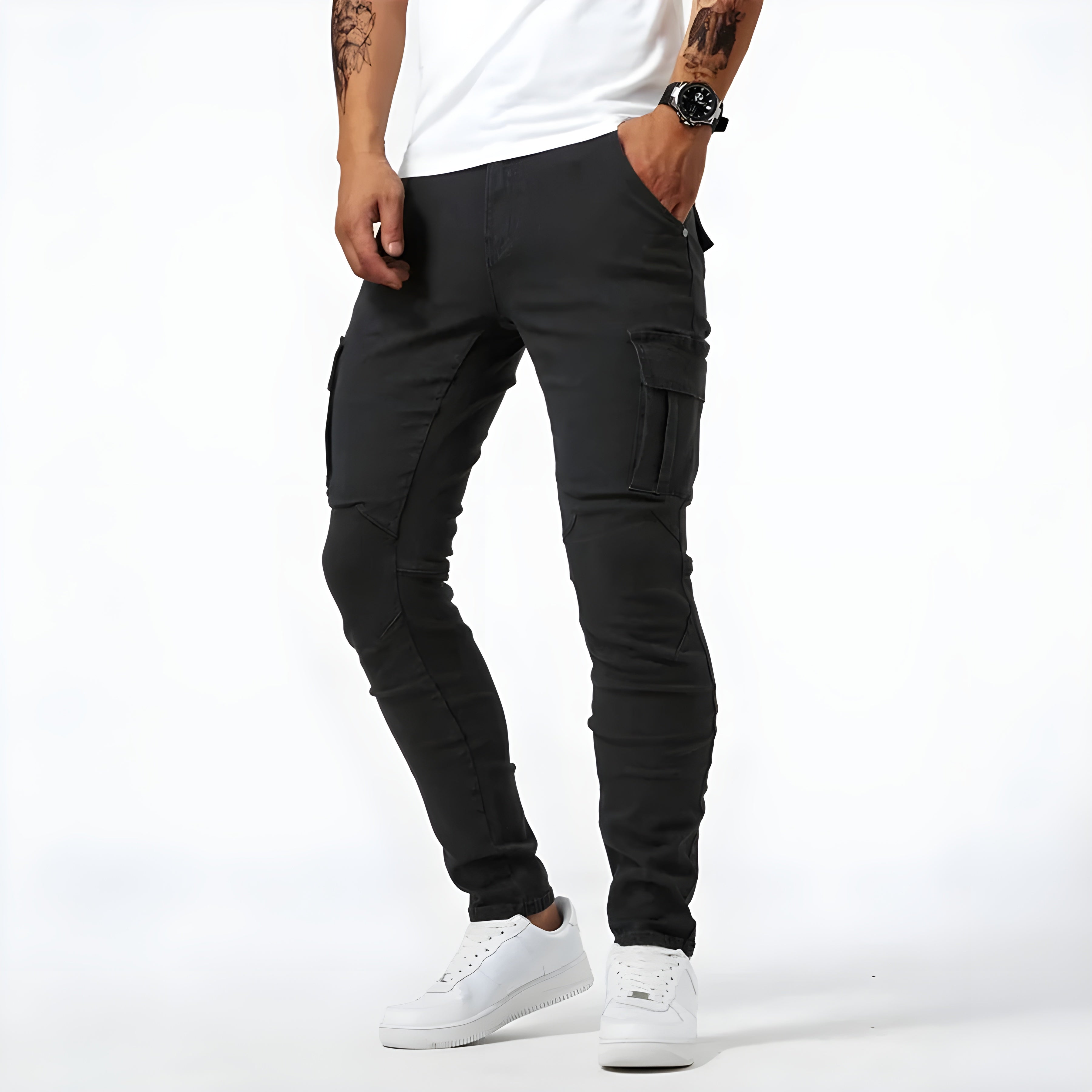 Pantaloni da uomo Francois - Pantaloni cargo in denim elasticizzato comodi e moderni