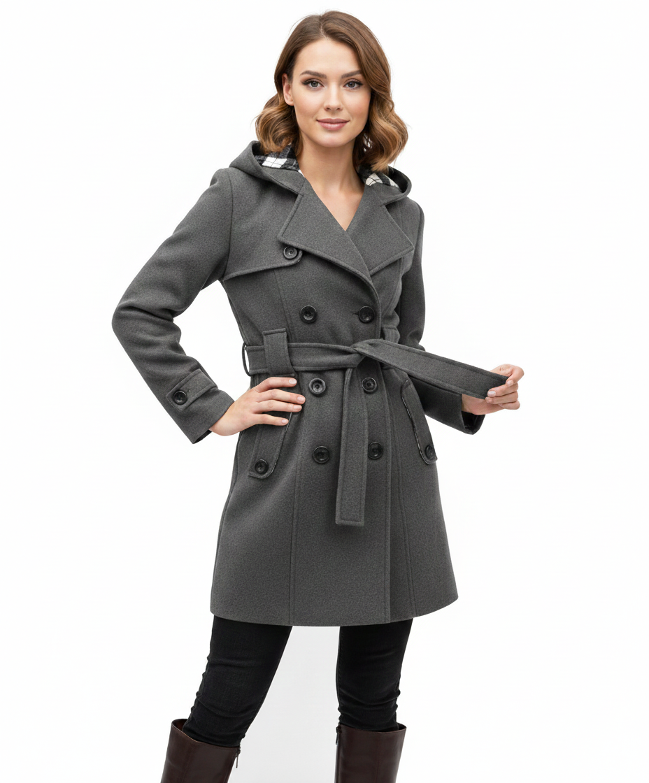 Issa Trench Femme – Palton Elegant cu Centură și Croială Cambrată pentru Toamnă și Iarnă