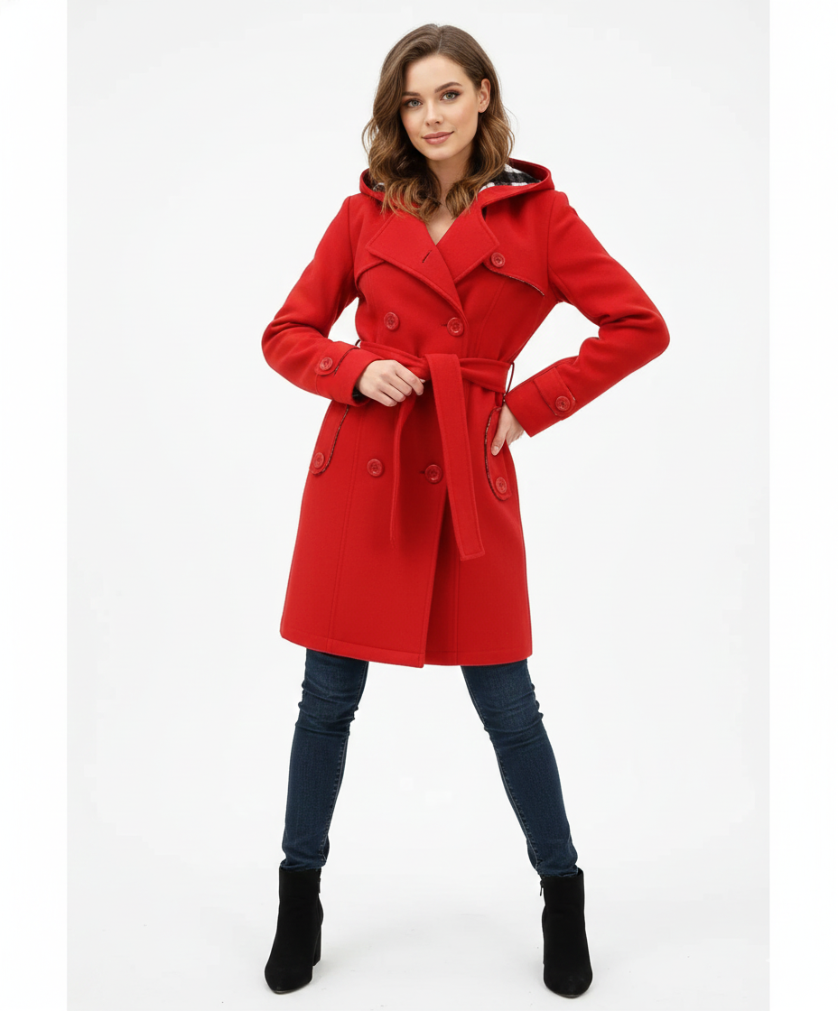 Issa Trench Femme – Palton Elegant cu Centură și Croială Cambrată pentru Toamnă și Iarnă