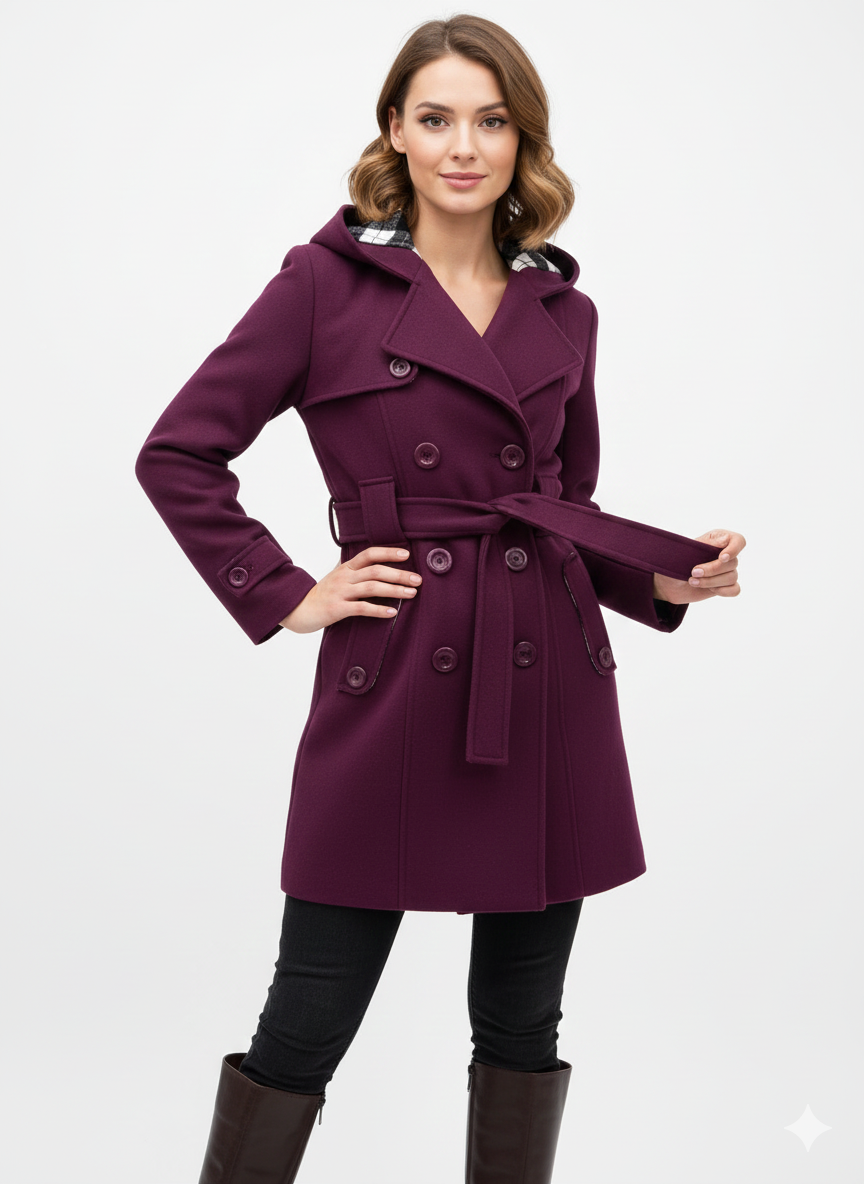 Issa Trench Damen – Eleganter Mantel mit Gürtel, Taillierter Schnitt für Herbst & Winter