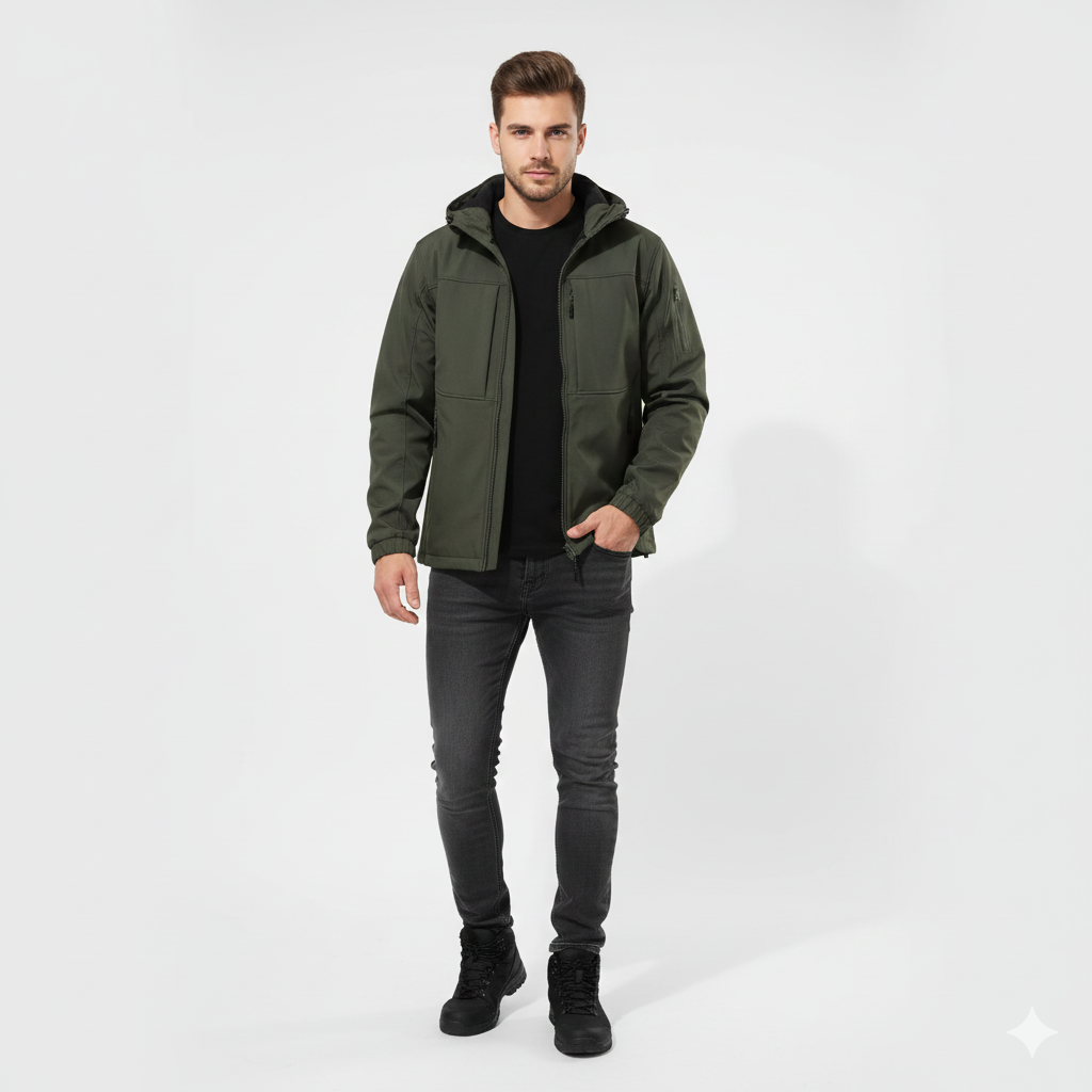 Max Giacca Softshell Uomo con Cappuccio – Design Funzionale & Taglio Moderno Estensibile