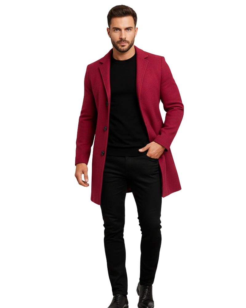 Ian Manteau d’Hiver pour Homme | Manteau Long à Boutons | Design Coupe-Vent & Élégant