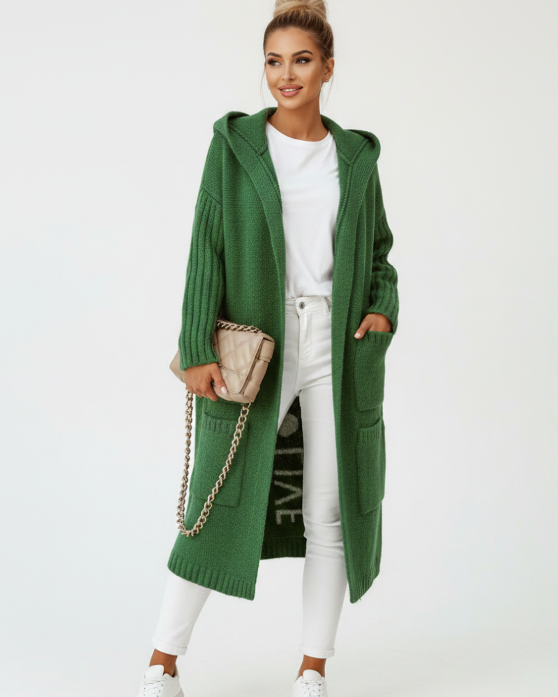 Jessica-neuletakki pitkä naisille – Ylimitoitettu tyylikäs ja mukava pehmeästä neuloksesta tehty liivi