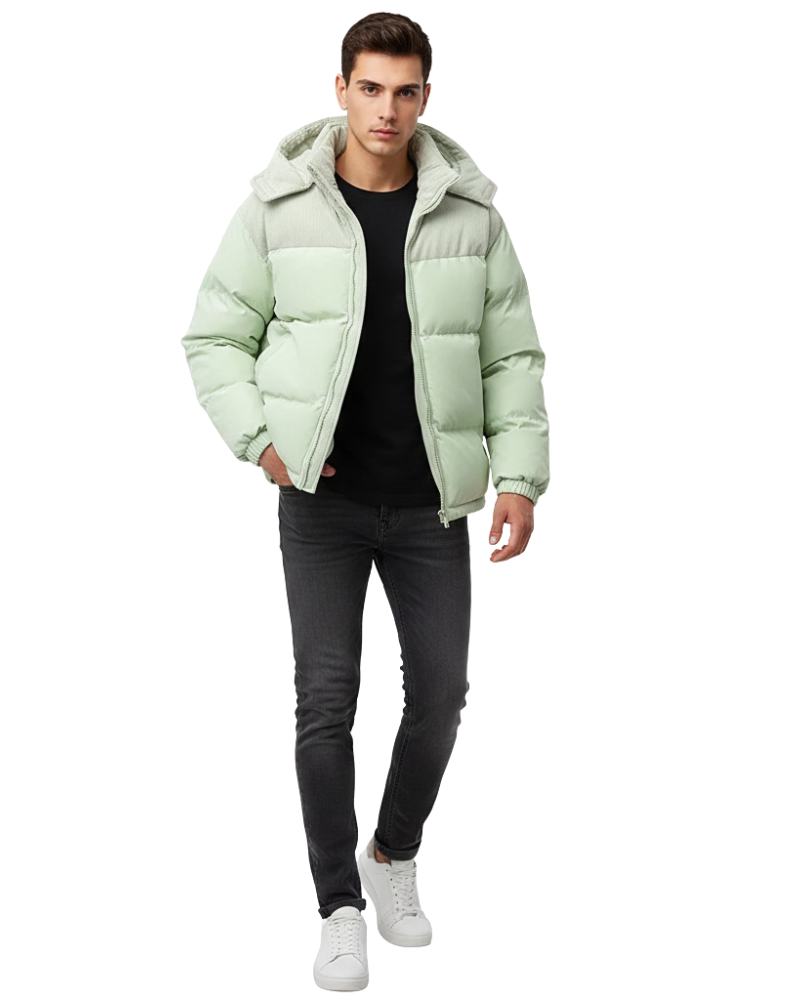 Johan férfi téli kapucnis dzseki – Bélelt, normál szabású, szélálló, őszi és téli használatra