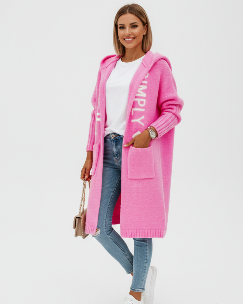 Jessica-neuletakki pitkä naisille – Ylimitoitettu tyylikäs ja mukava pehmeästä neuloksesta tehty liivi