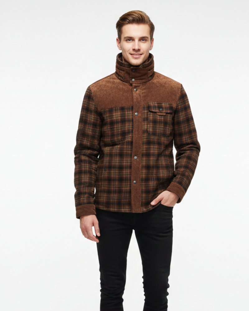 Arthuro Herre Vinterfrakke – Elegant Ternet Jakke med Reverskrave & Klassisk Knappelukning