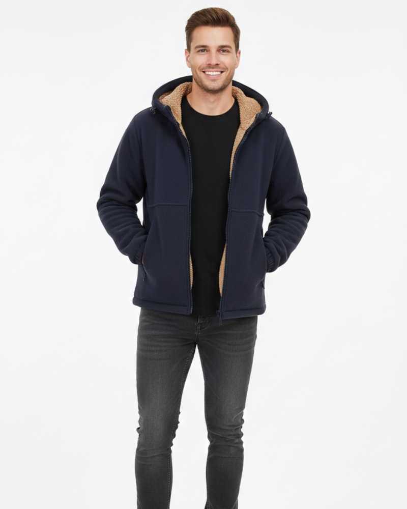 Norlan Veste Polaire Homme avec Capuche – Manteau Chaud Léger à Poches Zippées Hiver