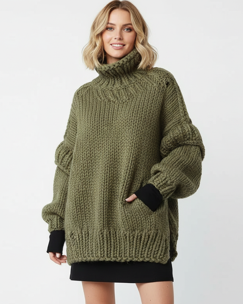 Minerva női bő fazonú pulóver – sokoldalú pulóverruha, laza szabású, puha anyagból