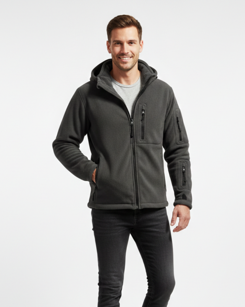 Hunter Fleece Thermische Herenjas – Militaire Outdoorjas met Capuchon & Zakjes