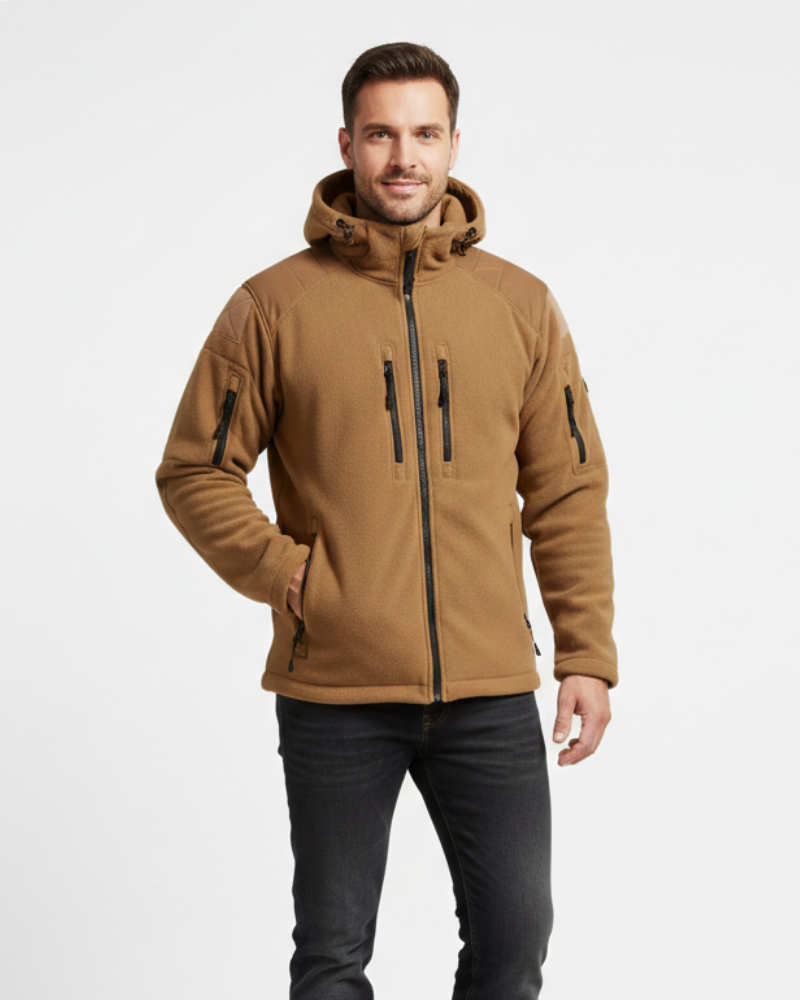 Hunter Casaco de Lã Térmico Homem – Casaco Militar Corte Exterior com Capuz e Bolsos